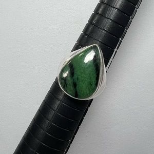 Ruby Zoisite 925 Unisex Gemstone Ring size 8